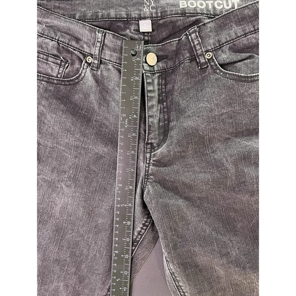 New York & Company Low Rise Bootcut Jeans Women's Size 8 Stretch Fit Y2K Black